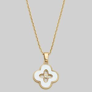 1 LEFT!! JESSIE GOLD MOTHER OF PEARL CLOVER NECKLACE
